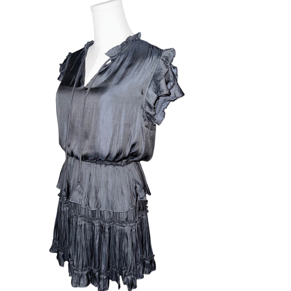 Reset by Jane Still The One Black Ruffled Tiered Mini Dress Small - Picture 5 of 8